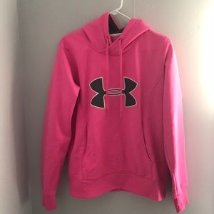 Pink and grey under armor sweatshirt